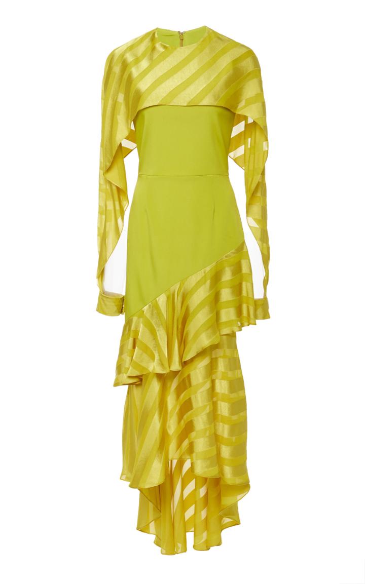 Christian Siriano Capelet Sleeve Faille Dress