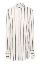 Tre By Natalie Ratabesi The Doppietta Striped Cotton-poplin Button-up Blouse