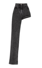 Pushbutton High-rise One-leg Acid Wash Jeans