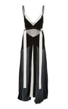 Proenza Schouler Mesh-paneled Pleated Crepe Dress