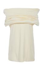 Marina Moscone Ruched Off-the-shoulder Tunic