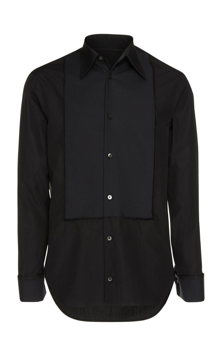 Maison Margiela Raw-trim Cotton-poplin Tuxedo Shirt