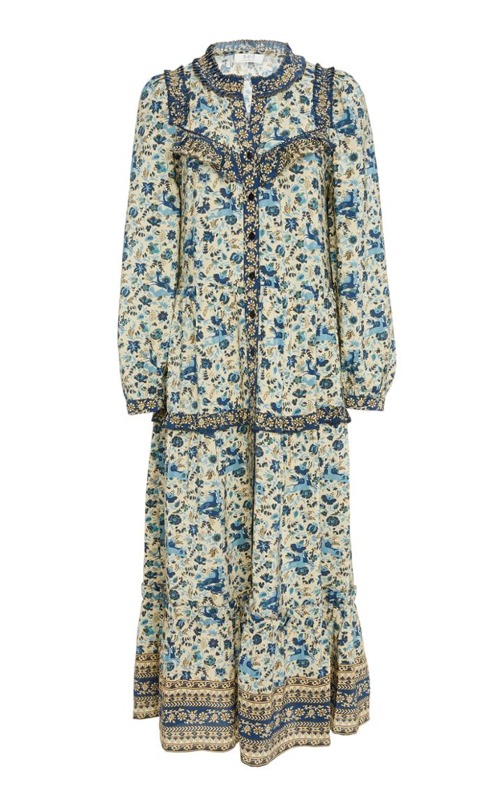 Sea Doe Print Ruffle Dress