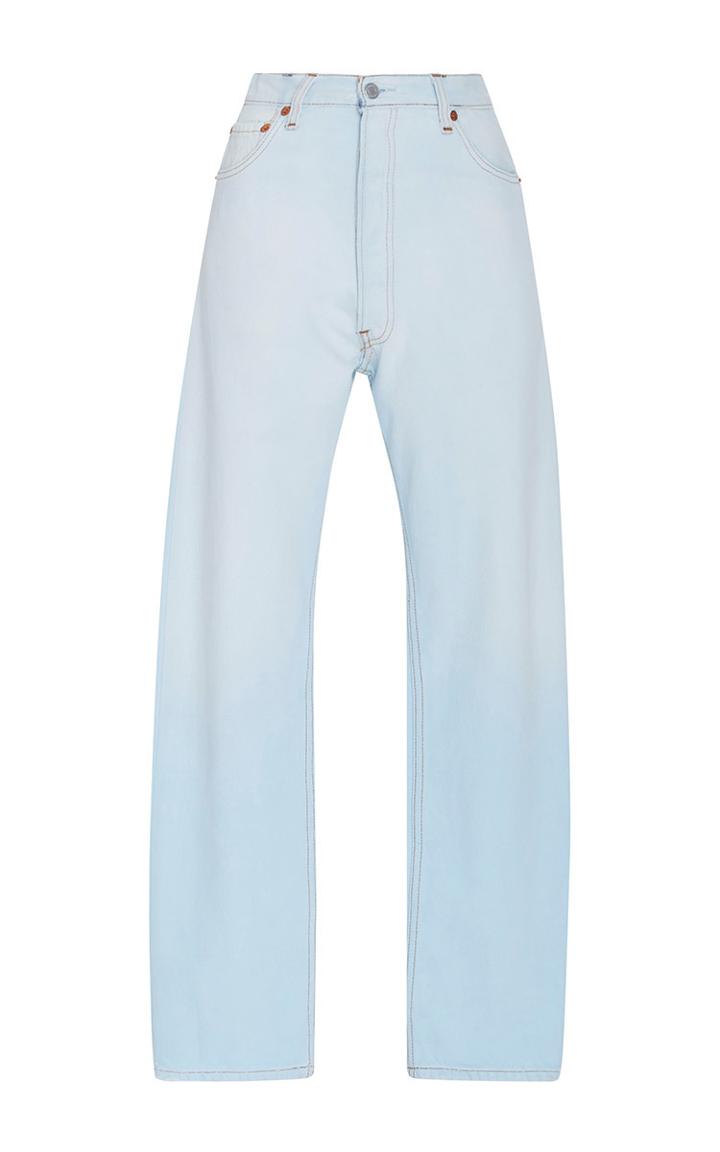 Re/done Ultra High Rise Straight Leg Sunfaded Denim Jeans
