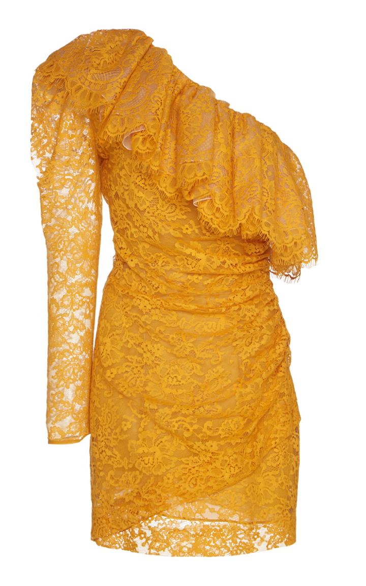 Dundas One Shoulder Cotton Lace Mini Dress