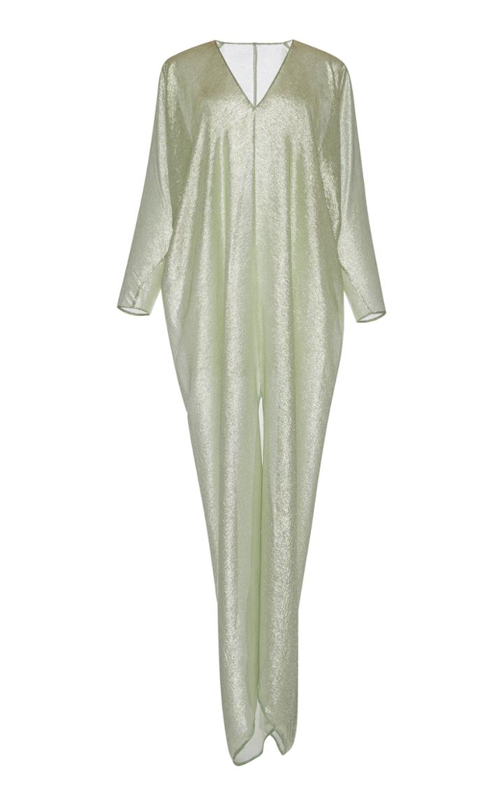 Alberta Ferretti Silk Lame Caftan Maxi