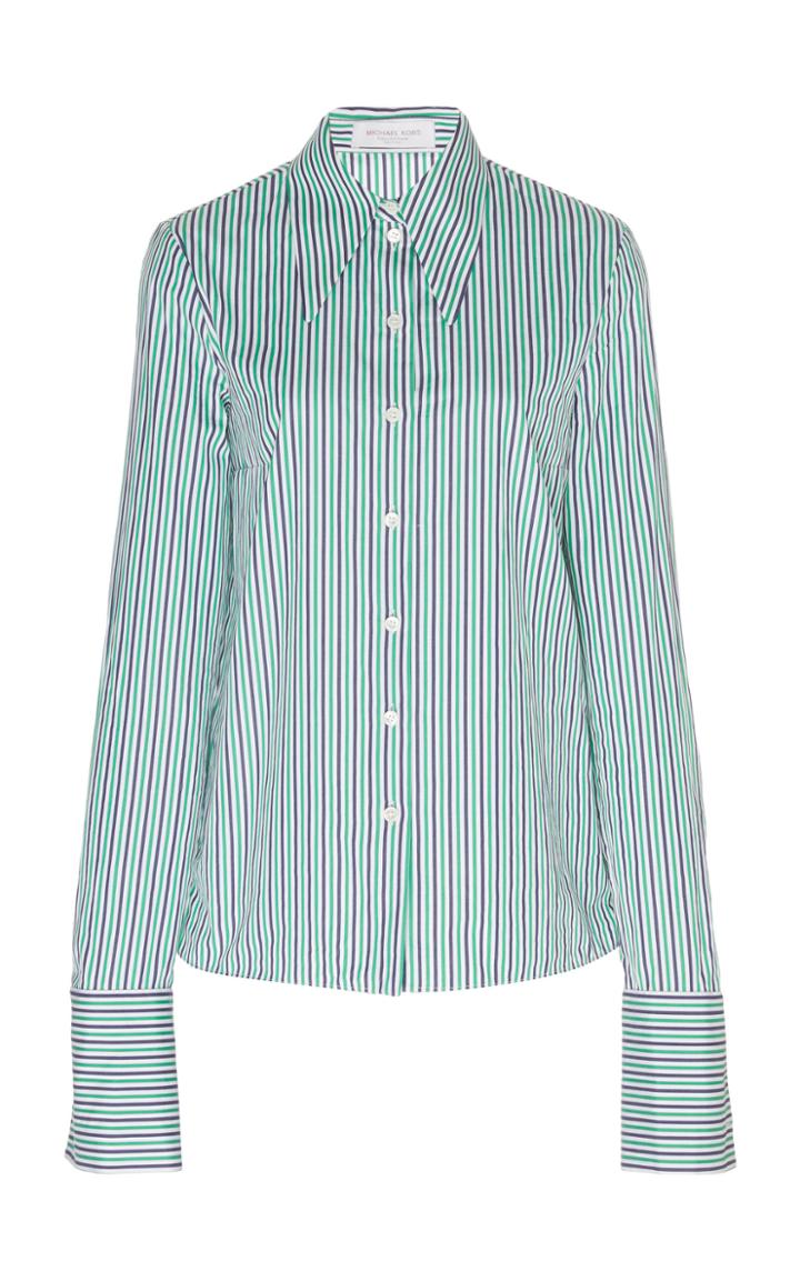 Moda Operandi Michael Kors Collection Striped Poplin Top Size: 2