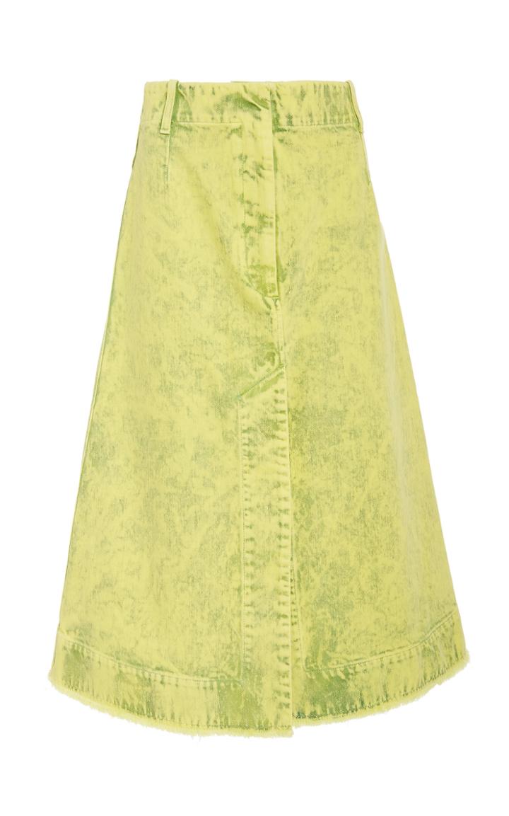 Cdric Charlier Acid-wash High-rise Denim Midi Skirt