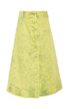 Cdric Charlier Acid-wash High-rise Denim Midi Skirt