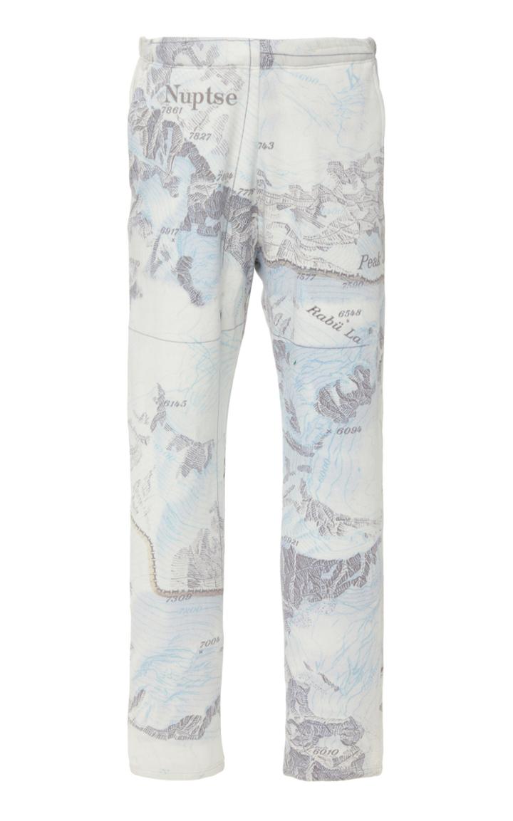 The Elder Statesman Ao Digi Printed Cotton Fleece Pants