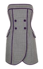 Rasario Strapless Checkered Dress