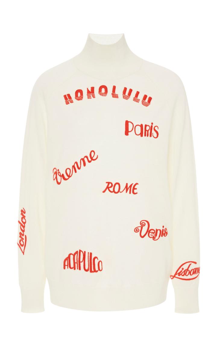 Victoria Victoria Beckham City Embroidered Wool Sweater