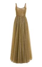 Moda Operandi J. Mendel Pliss Silk-lurex Gown Size: 2