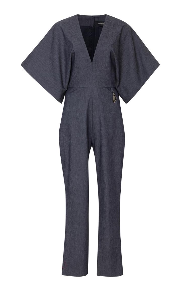 Cushnie Et Ochs Dion Cotton Blend Straight Leg Jumpsuit