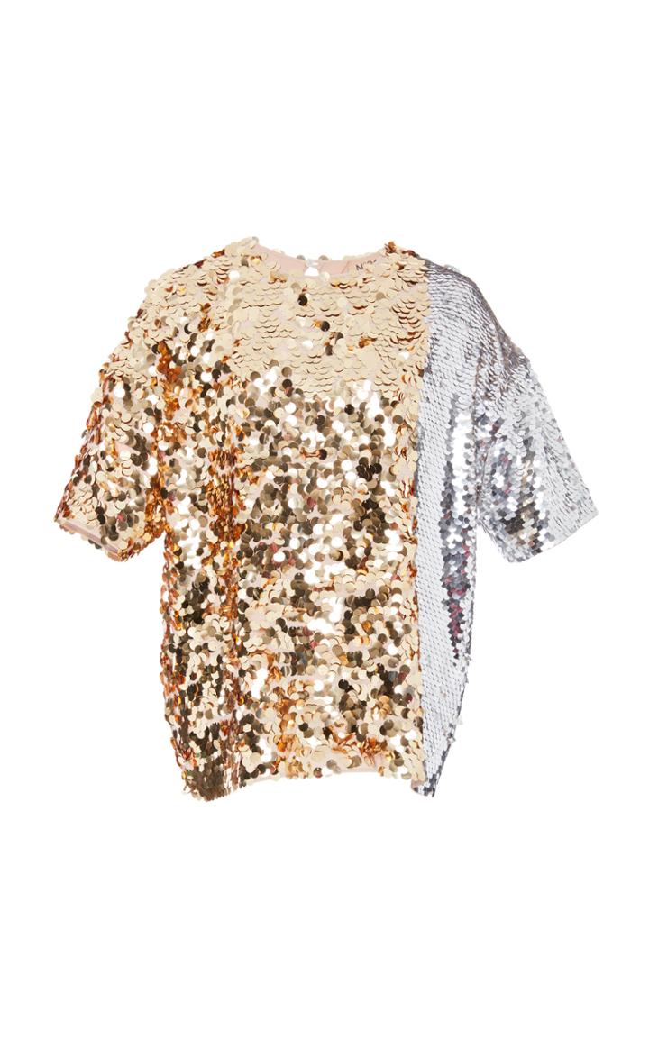 N 21 N&deg;21 Goldy Sequin Embellished T-shirt