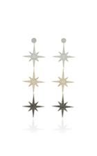 Sydney Evan Pave 3 Starburst Statement Earrings