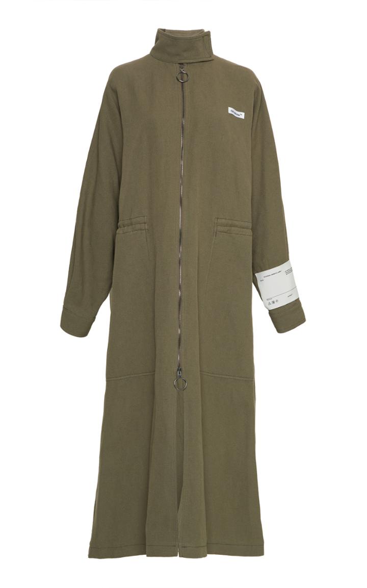 Off-white C/o Virgil Abloh Mock Neck Canvas Rain Coat