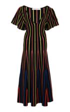 Carolina Herrera Striped Stretch-knit Midi Dress