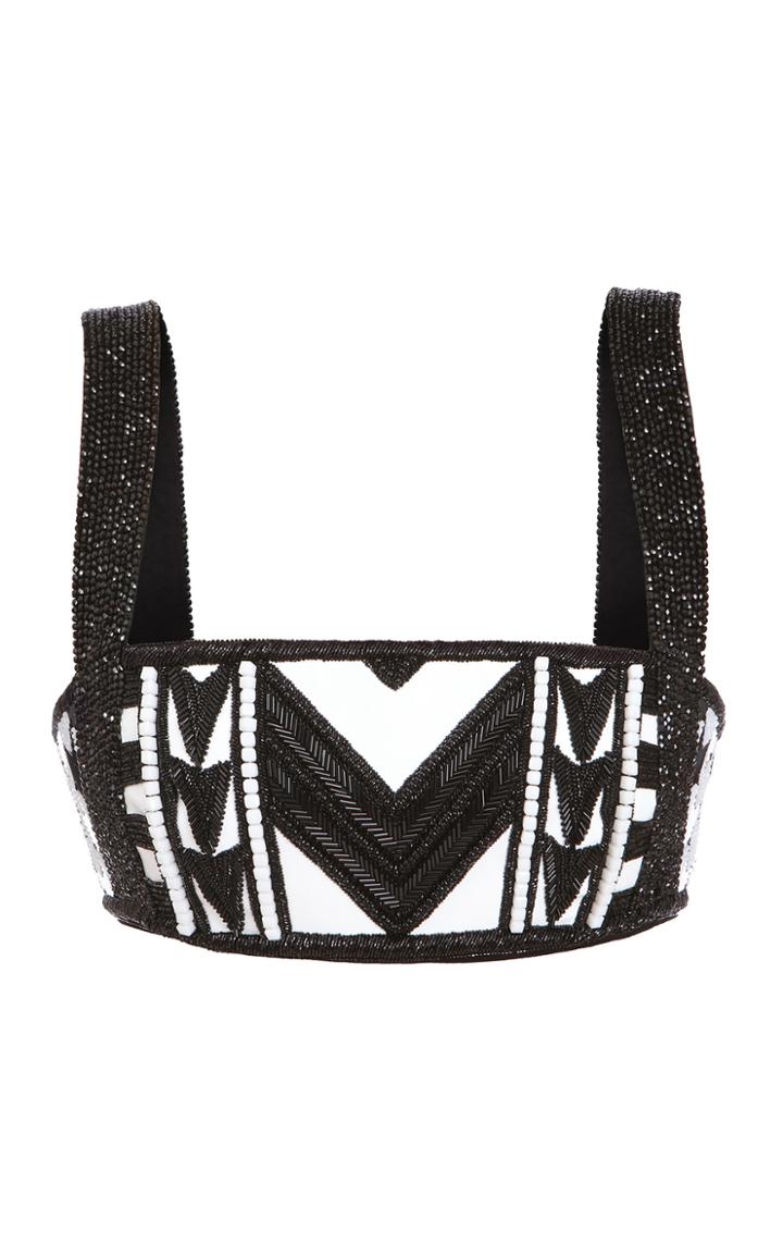 Balmain Beaded Embroidered Crop Top
