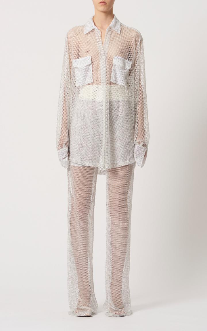 Moda Operandi David Koma Crystal Mesh Shirt