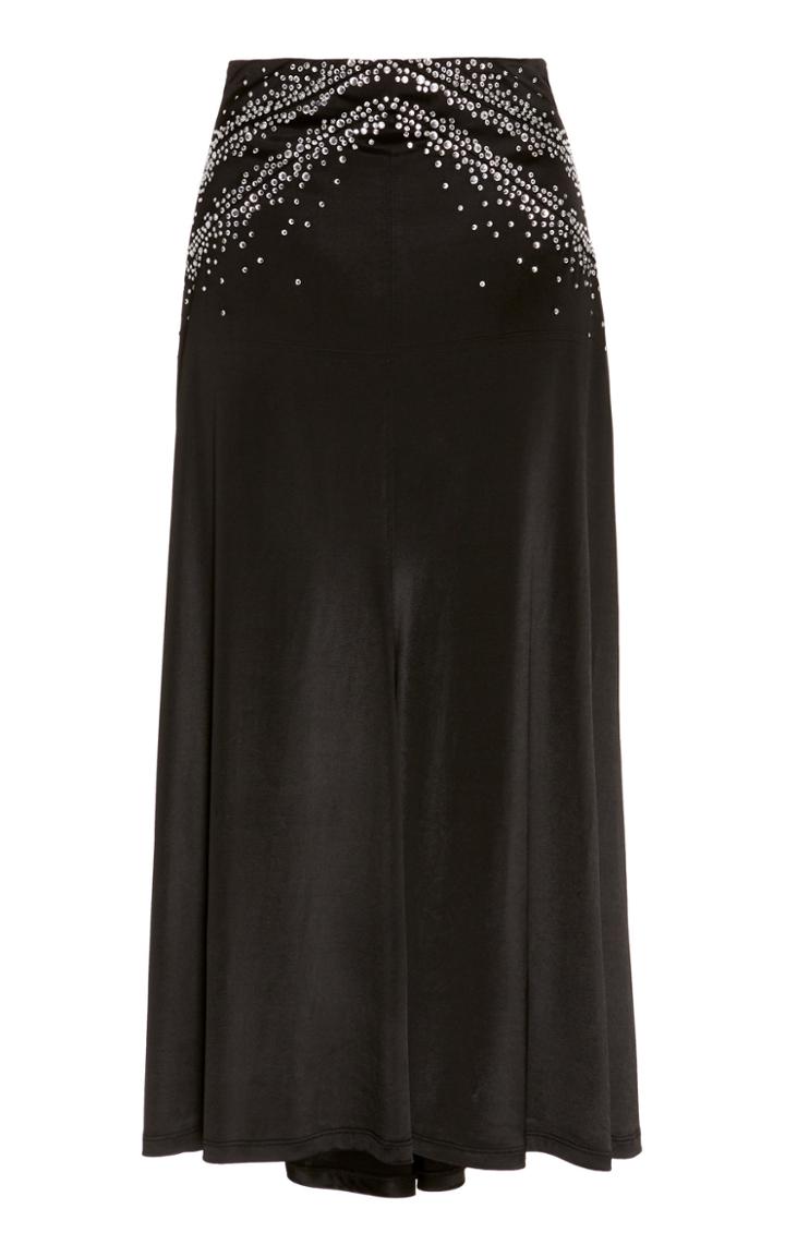 Paco Rabanne Embellished Satin Skirt