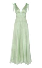 Maria Lucia Hohan Eva V-neck Metallic Mousseline Gown