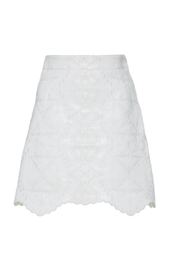 Off-white C/o Virgil Abloh Leather Macram Mini Skirt
