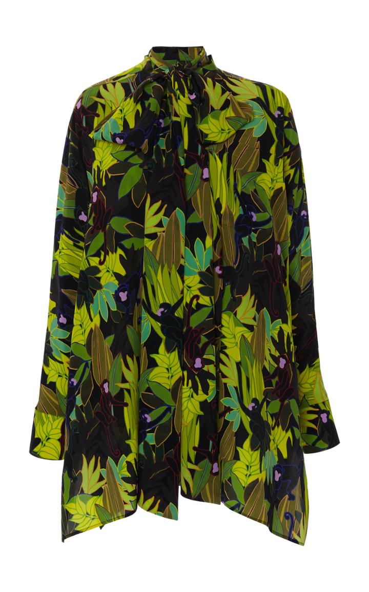 Moda Operandi Valentino Printed Silk Long Sleeved Shirt Size: 36
