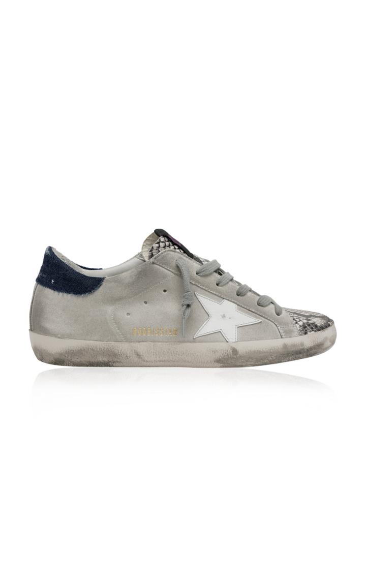 Golden Goose Superstar Distressed Snake Leather Sneakers