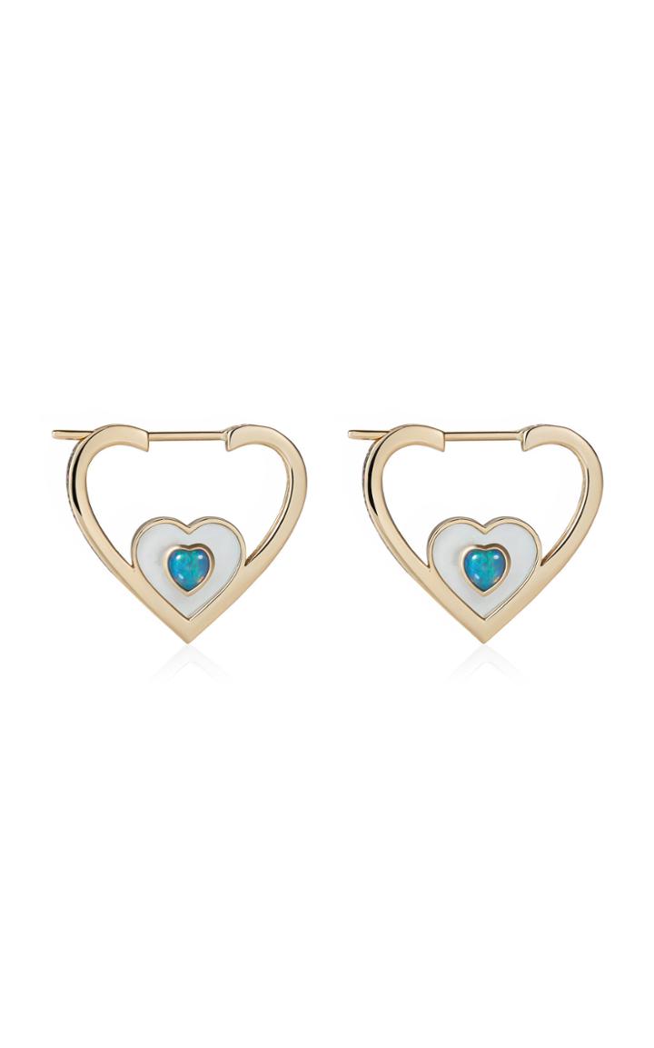Noor Fares Anahata Heart Hoop Diamond Earrings