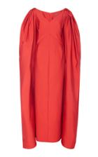 Zac Posen Pleated Cape-accented Faille Gown
