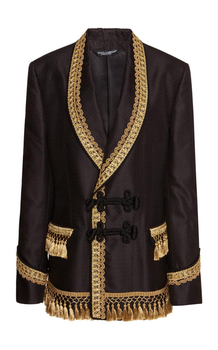 Dolce & Gabbana Fringed Jacquard Robe Jacket