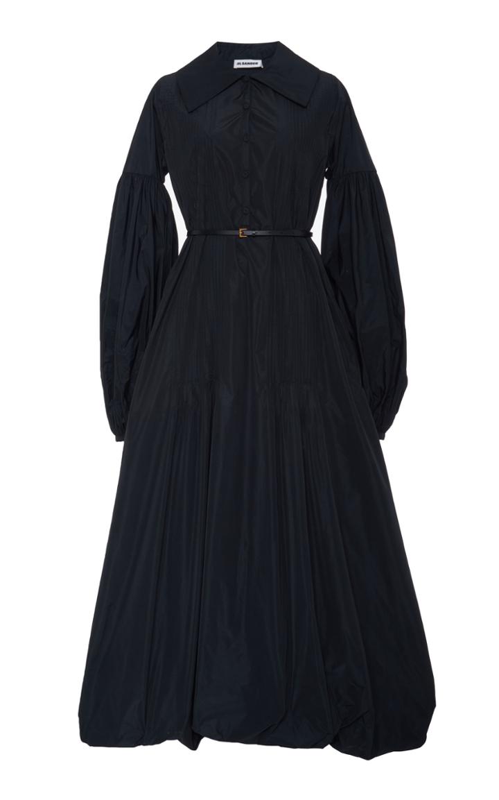 Moda Operandi Jil Sander Belted Satin Midi Dress