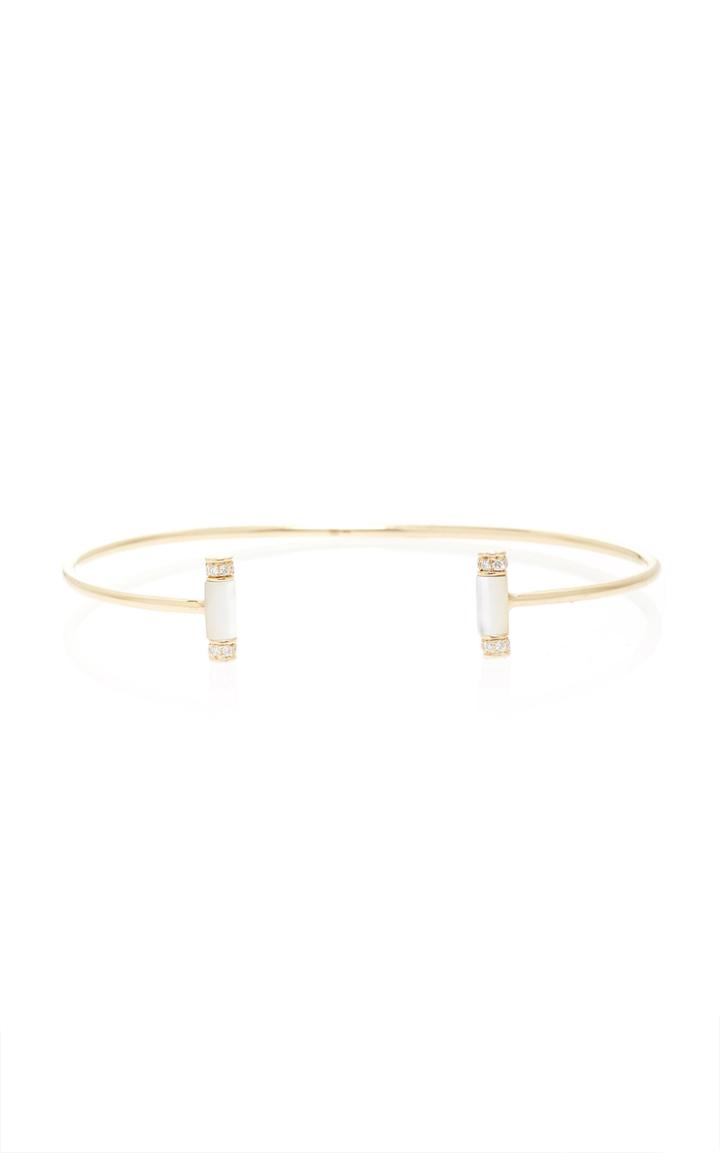 Sydney Evan Double Stone Roll Bangle