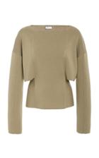 Rosetta Getty Slashed Ribbed-knit Wool Top