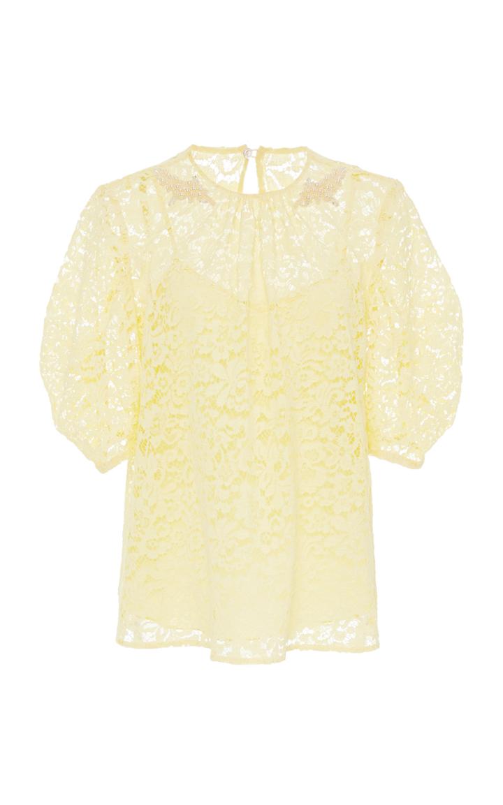 Erdem Wilson Appliqud Guipure Lace Blouse