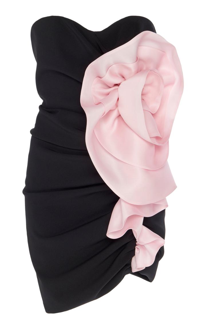 Alexandre Vauthier Gathered Two-tone Crepe Mini Dress