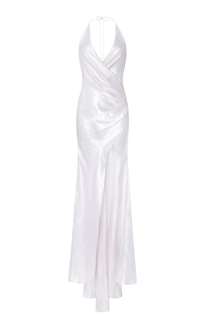 Adriana Iglesias Scarface V-neck Silk Jacquard Dress