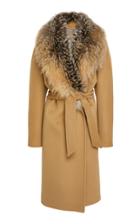 Pologeorgis Georgina Fox Fur-trimmed Wool Coat