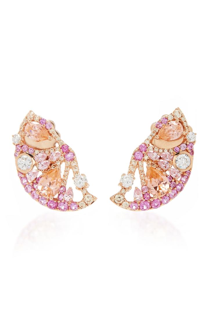 Anabela Chan Pink Grapefruit Slice Earrings