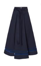 Luisa Beccaria High Waist Cotton Poplin A-line Skirt
