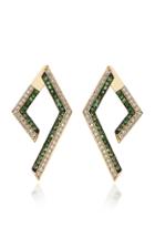 Tullia Dancing Leaves 14k Gold, Emerald And Diamond Earrings