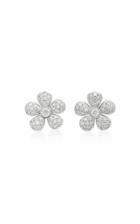 Colette Jewelry Small Flower 18k White Gold Diamond Earrings