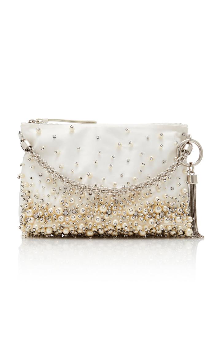 Jimmy Choo Callie Pearl-embroidered Satin Handbag