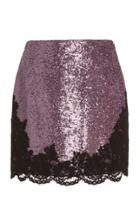 Philosophy Di Lorenzo Serafini Lace-trimmed Sequined Mini Skirt