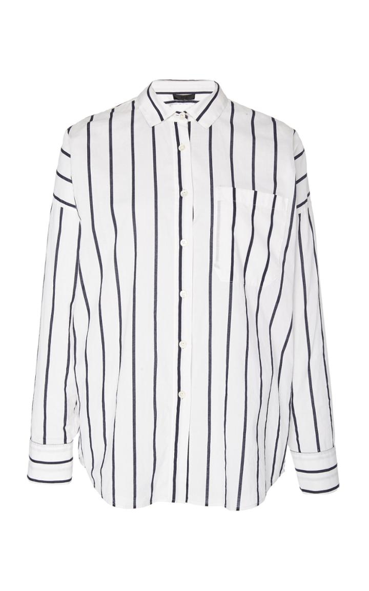 Atm Stripe Cotton Boyfriend Shirt