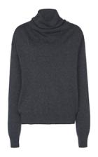 Agnona Cashmere Jersey Stitch Draped Turtleneck Sweater
