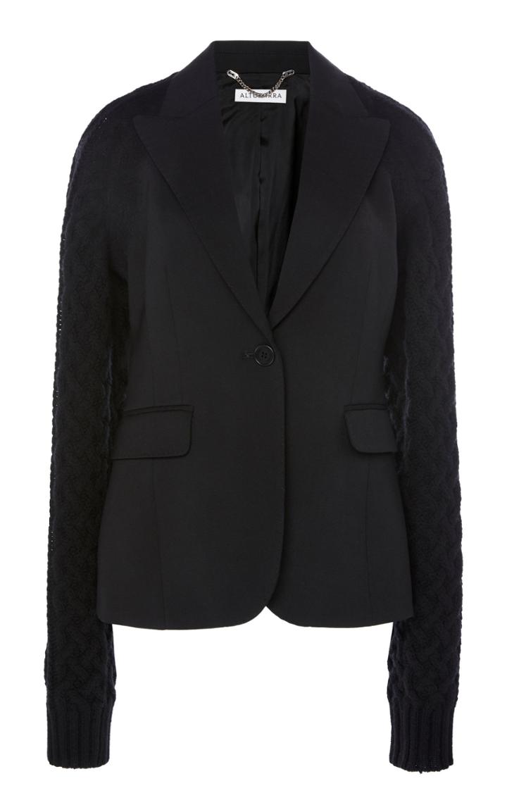 Altuzarra Hester Wool-blend Knit Sleeves Blazer