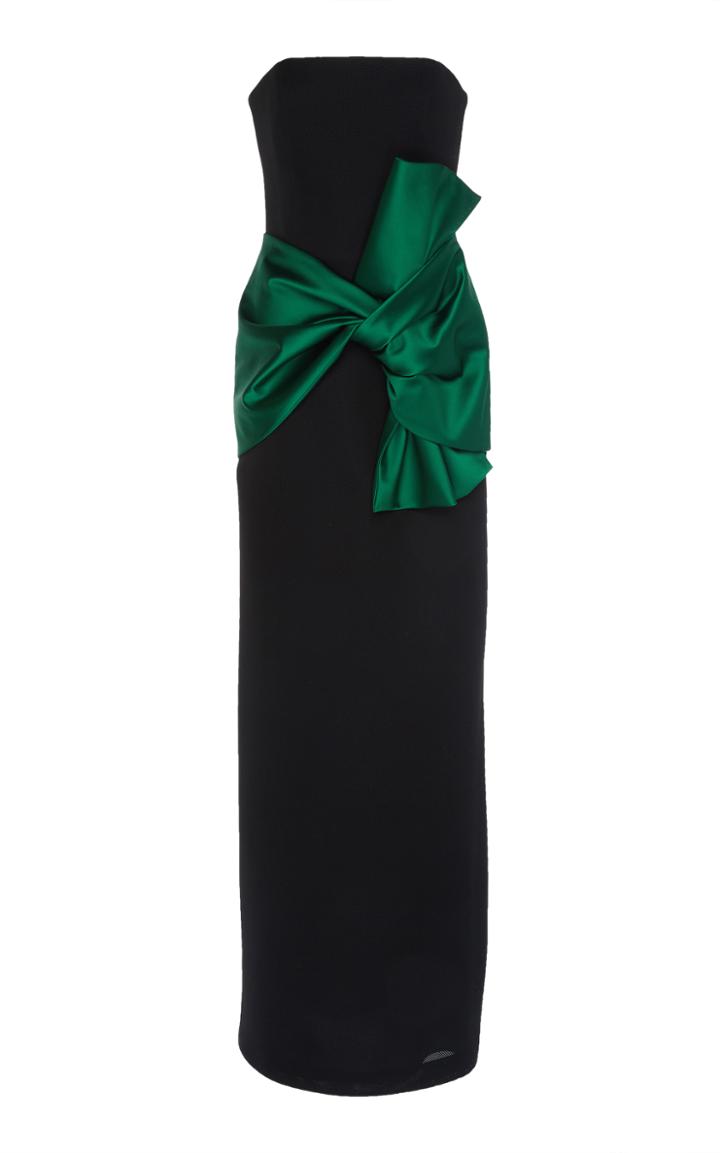 Paule Ka Neoprene Color Block Bow Gown