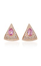 Hueb Spectrum 18k Rose Gold Diamond And Pink Sapphire Earrings